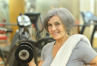 old woman exercising